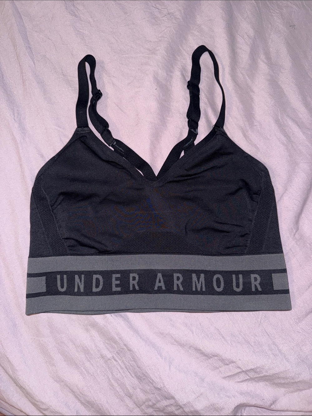 Under Armour Black Sports Bra with Gray Branded Band